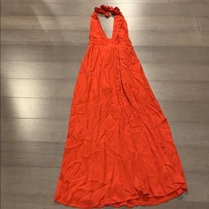 RED HALTER TOP MAXi  DRESS